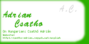 adrian csatho business card